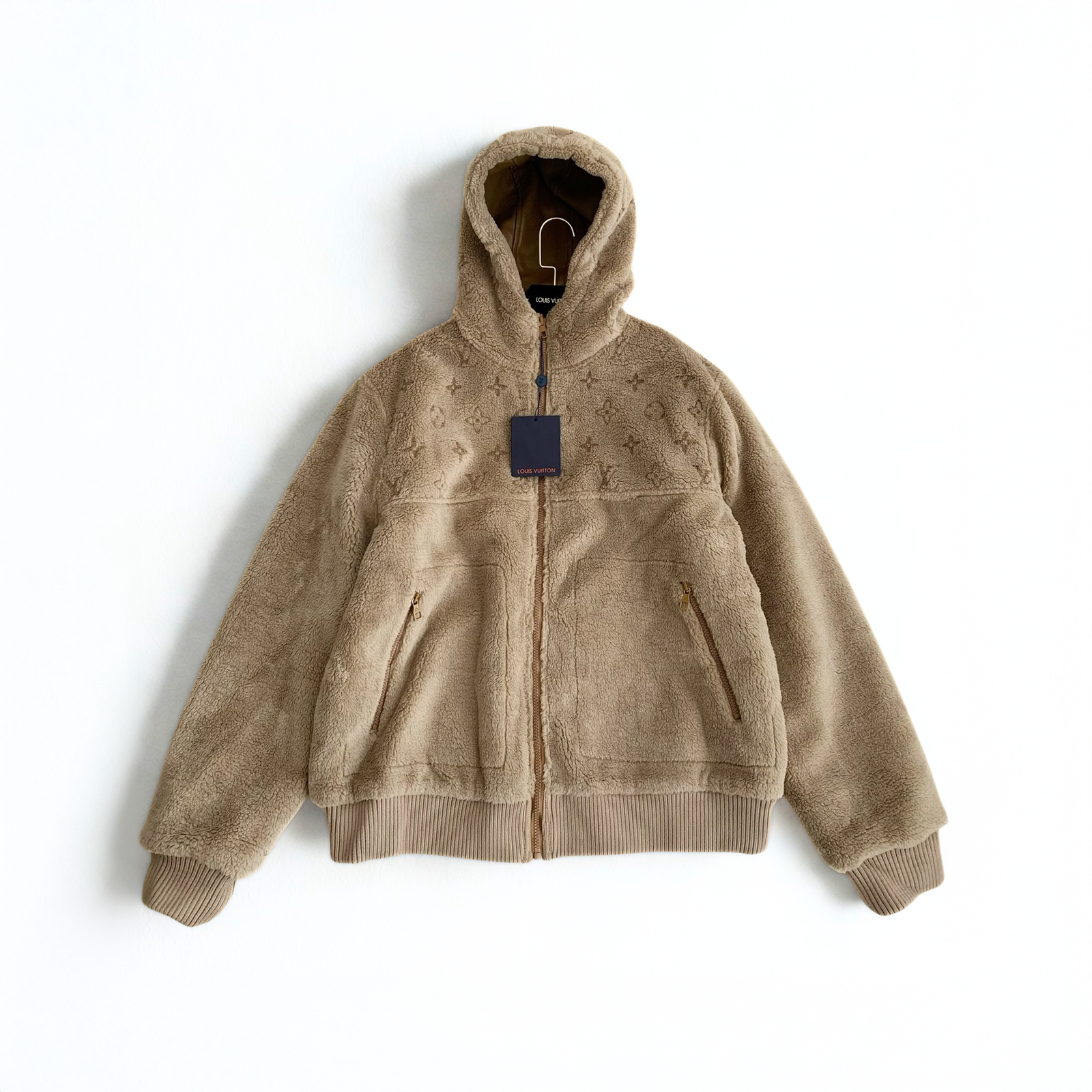 Louis Vuitton Monogram Shearling Hoodie Jacket